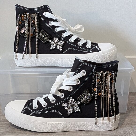 Lauren Lorraine Shoes - NWT Lauren Lorraine Black Jewel Sheena High Top Sneakers 7